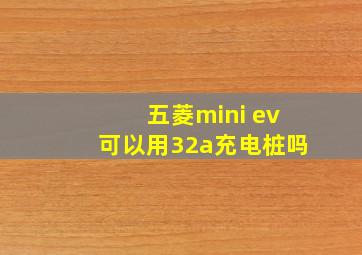 五菱mini ev可以用32a充电桩吗